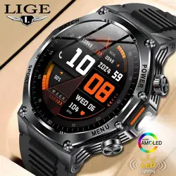 LIGE New Smart Watch Men 800mAh Ultra Long Battery Life Waterproof Outdoor Sport Watches Bluetooth Call Military Smartwatch 2025