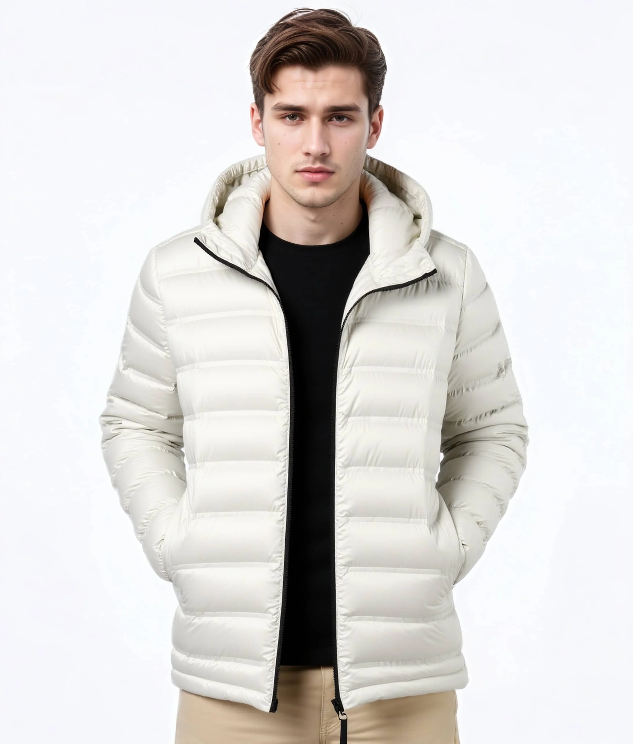 

Men's Casual Jacket Warm Hooded Thick Puffer Coat Outwear Fashion Brand Men Windproof Parkas Men Winter Overcoat Parkas Coat