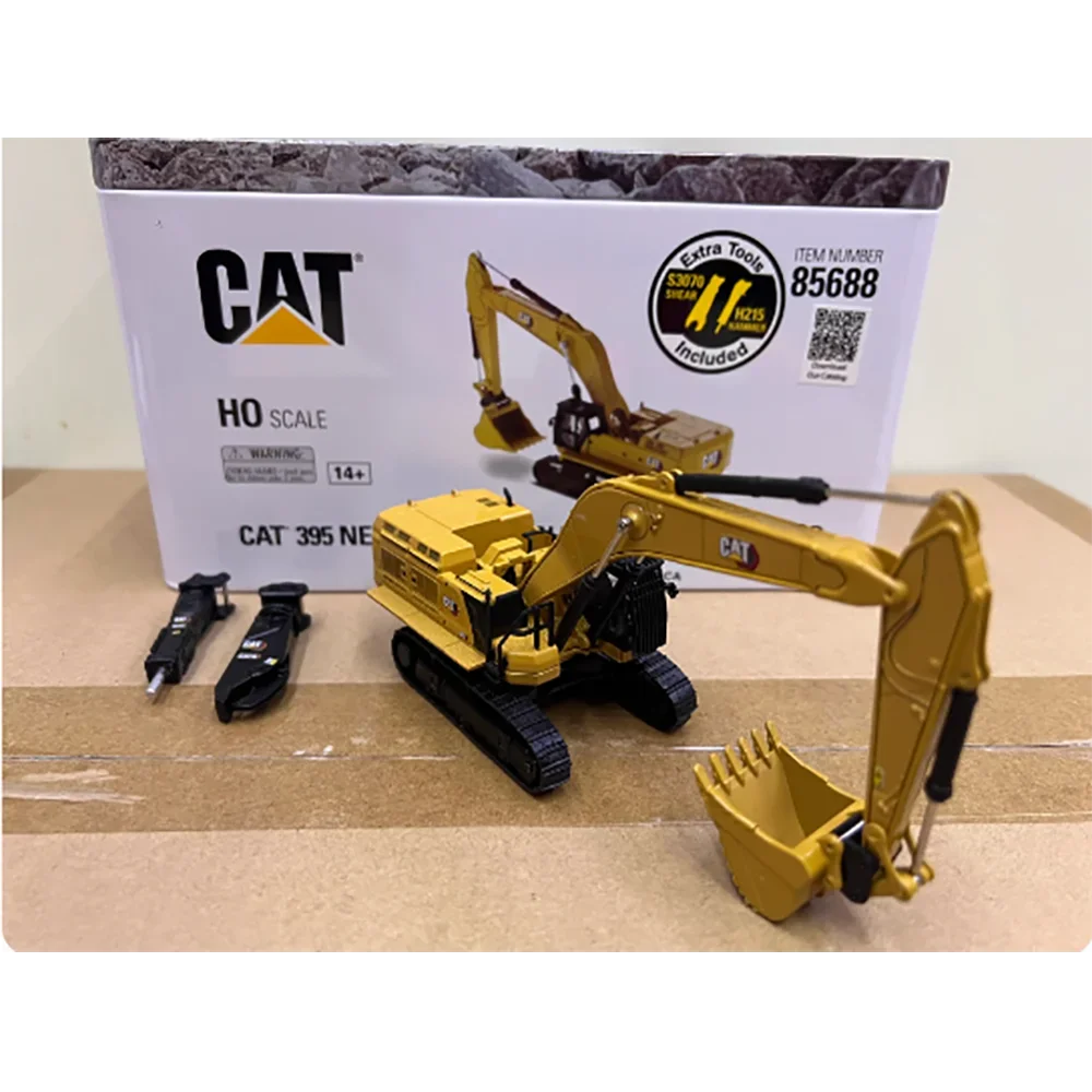 Diecast DM 1:87 Scale CAT 395 Next Caterpillar Excavator Hammer Demolition Pliers Set Model 85688 Finished Model Gift Toy