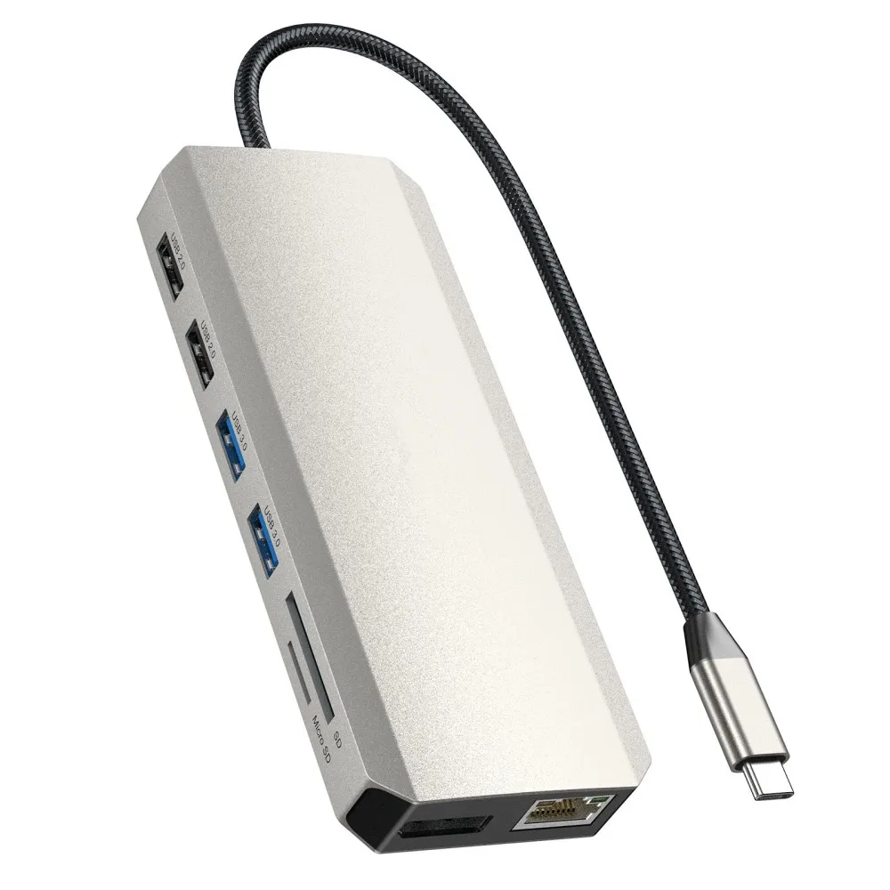 USB Cドック クアッドモニター 12-in-1 4Kドッキングステーション マルチポートアダプター MacBook、Dell XPS、Lenovo Thinkpad、HPラップトップ対応