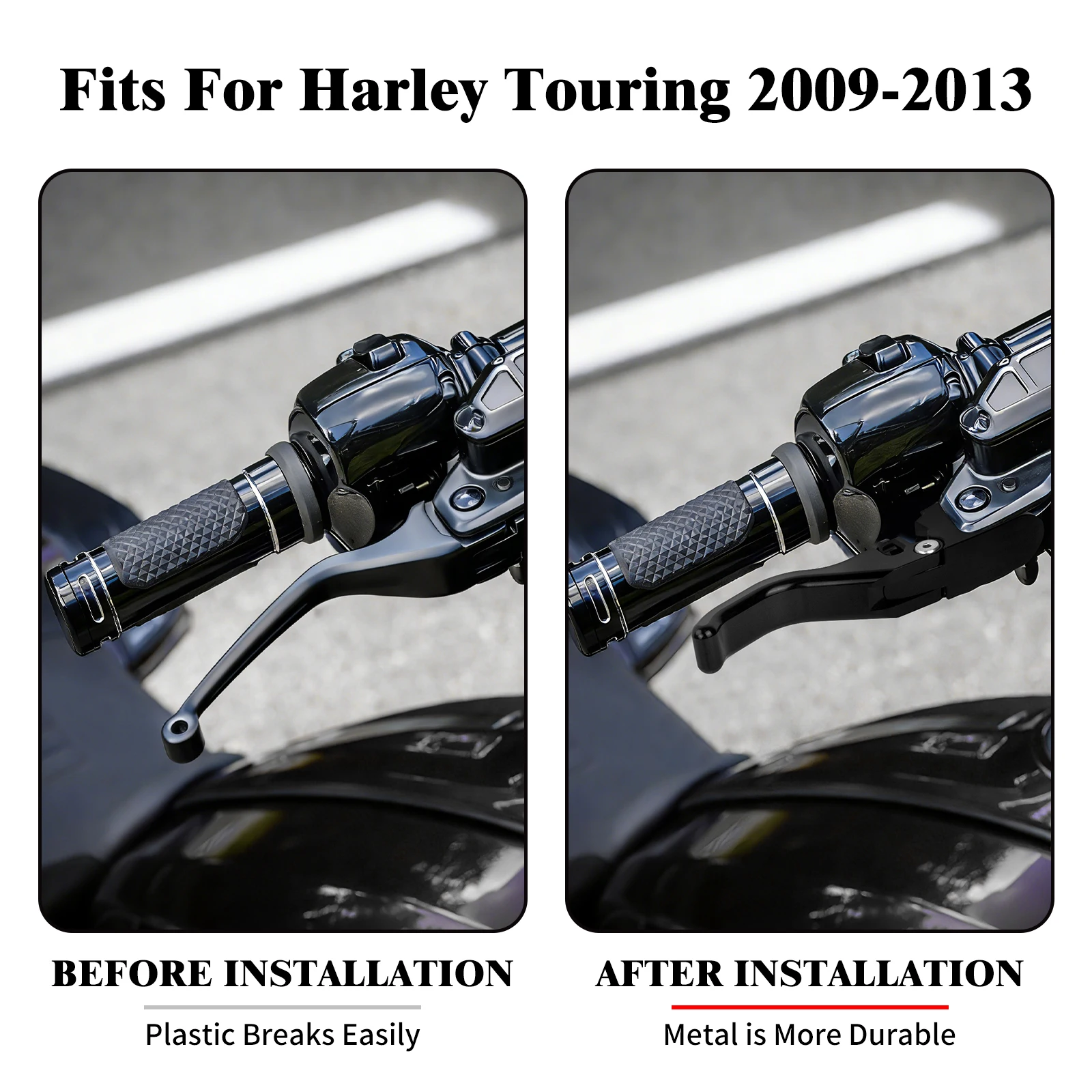 Motorcycle Brake Clutch Lever Hand Control Aluminum Fingers Levers For Harley Touring Ultra Limited Electra Street Glide 09-2013