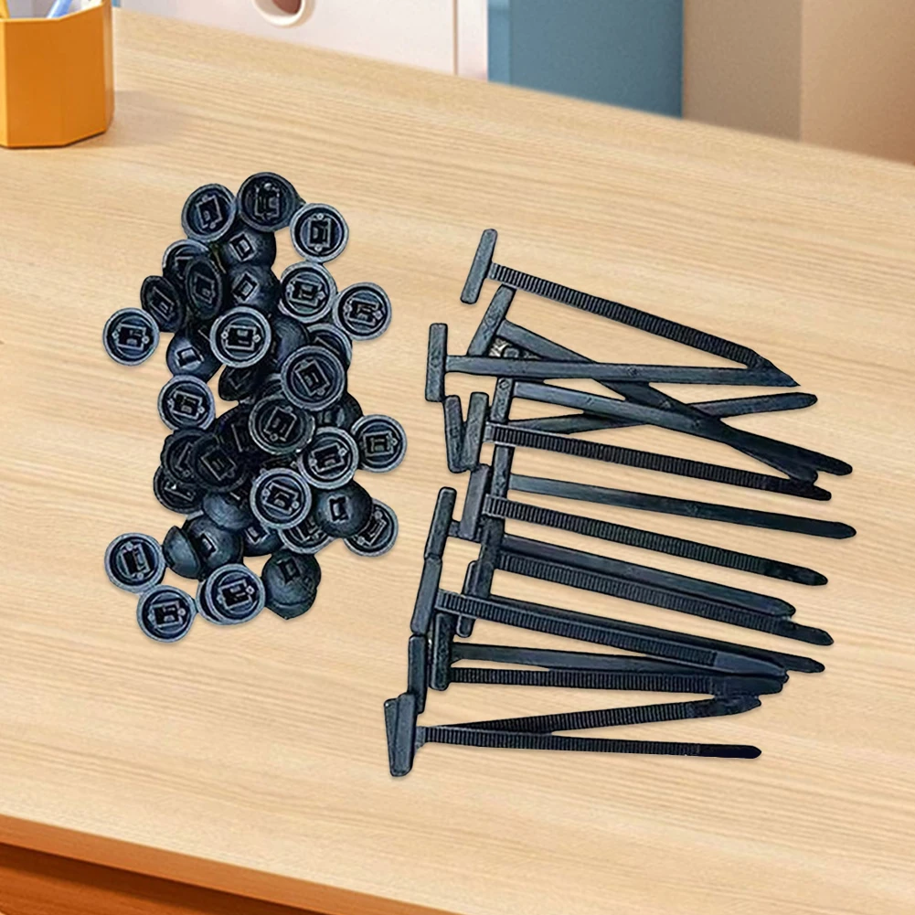 Nylon Universal Cable Tie Buckle with Pin & Button Design Plastic Cable Ties Fasteners Multipurpose for Car Daily Auto Fixing