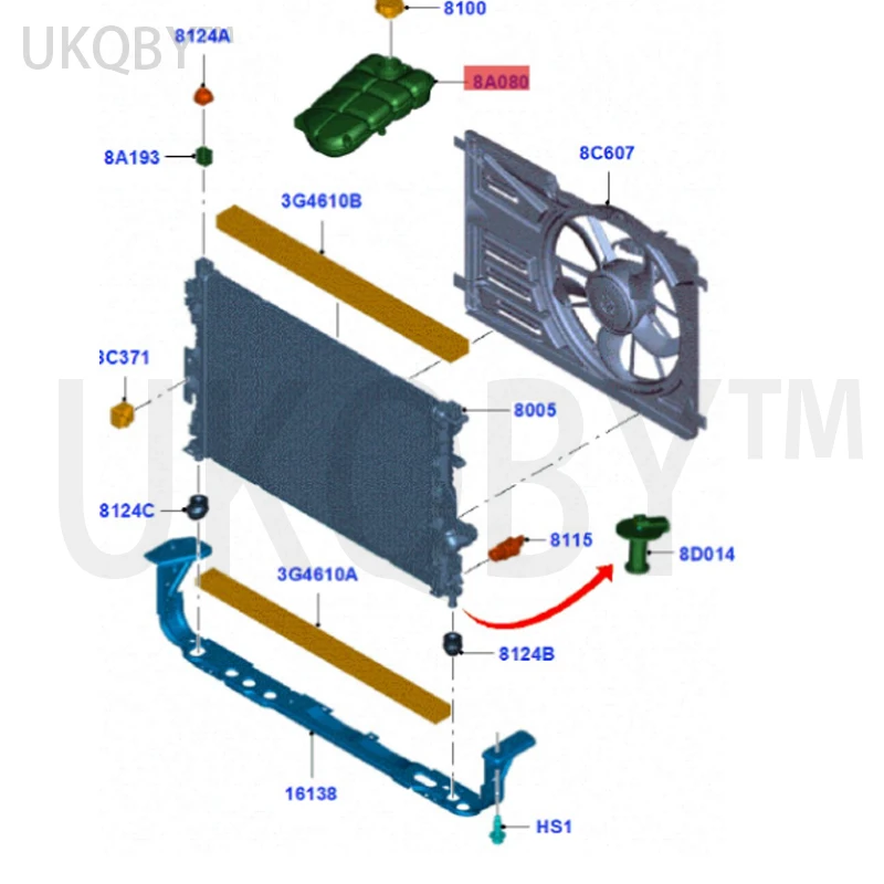 apply Fo rd Wi ng Ti ge r Auxiliary water tank CV618K218BC