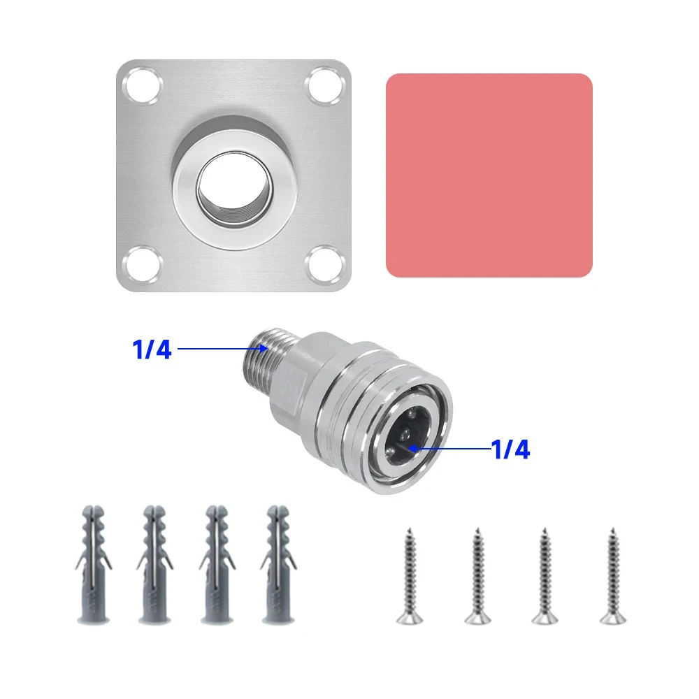 Car Wash Snow Foam Gun Spray Gun1/4 Inch Quick Connect Tool Bracket Pressure Washer Gun Rack Wall Mount Stainless Steel Storage