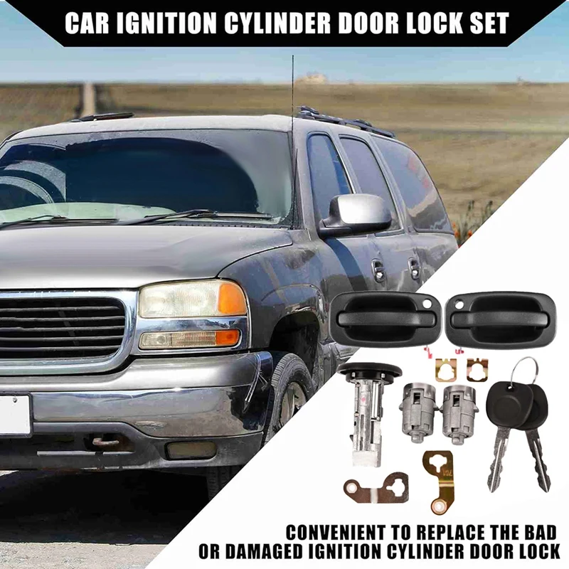 

Car Ignition Switch Lock Cylinder Door Lock Kit With Keys 15298924 15034985L For Chevy Silverado 1500 2500 1999-2006 Accessories