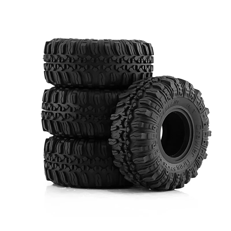 

4PCS Soft Rubber Wheel Tires Rock Terrain for 1/18 RC Micro Crawler Car Axial SCX24 TRX4M AX24 Parts