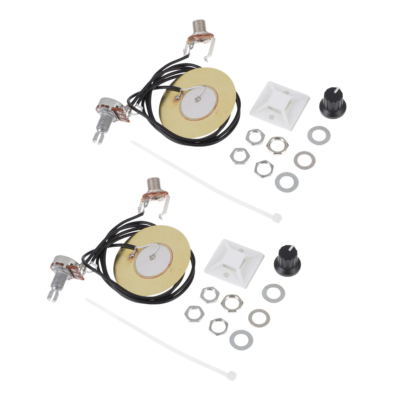 2Set Piezo Acoustic Guitar Pickup Transducer 50Mm Sound Pick-Up Set Stable Signal Volume Control Suitable for Guitar Ukulele