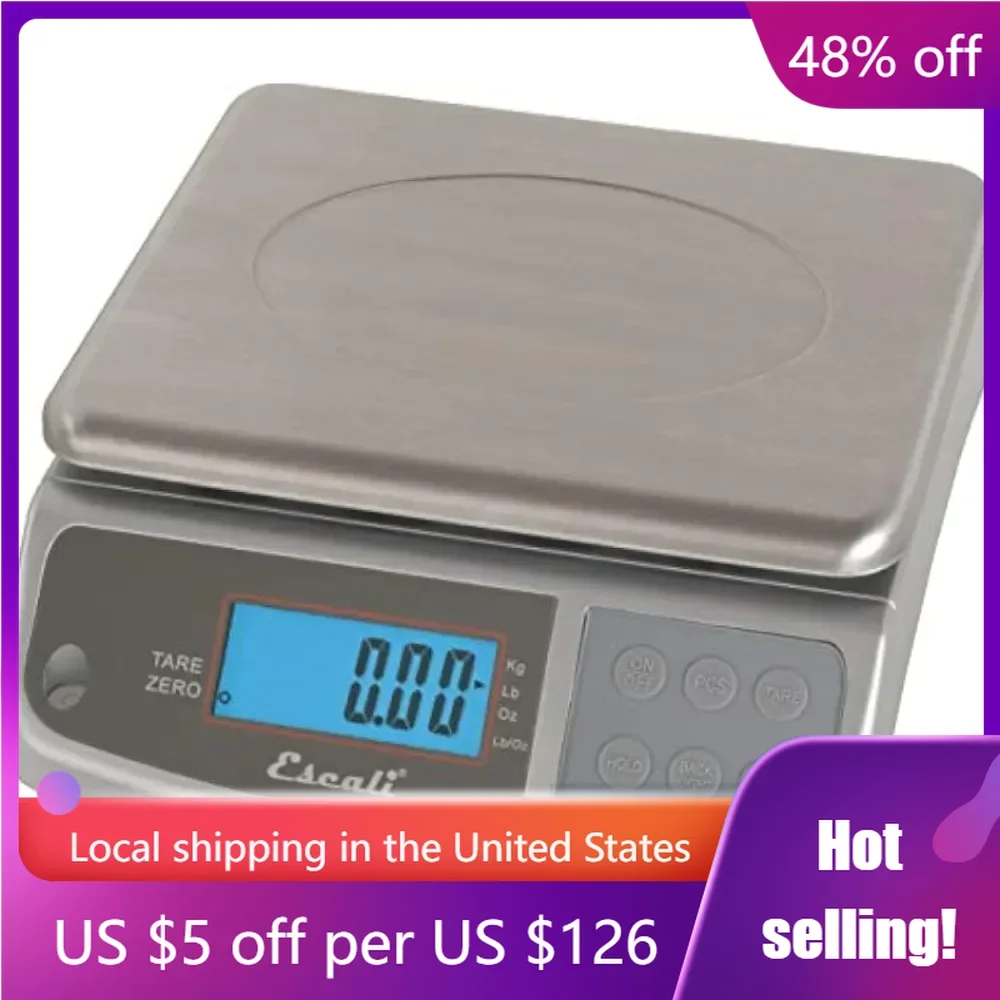 

Escali Promzr M-Series Digital Scale With Display Hold for Kitchens and Restaurants Kitchen Scales 33 Pound Metal Measuring Bar