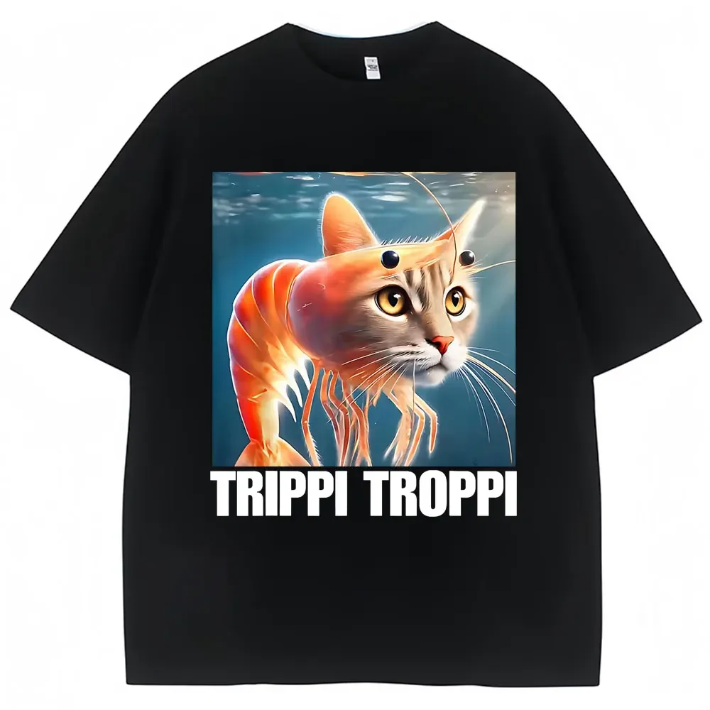 Cat Funny Meme T-shirt Italian Brainrot Humor Fashion Women Short Sleeve Creativity T Shirts