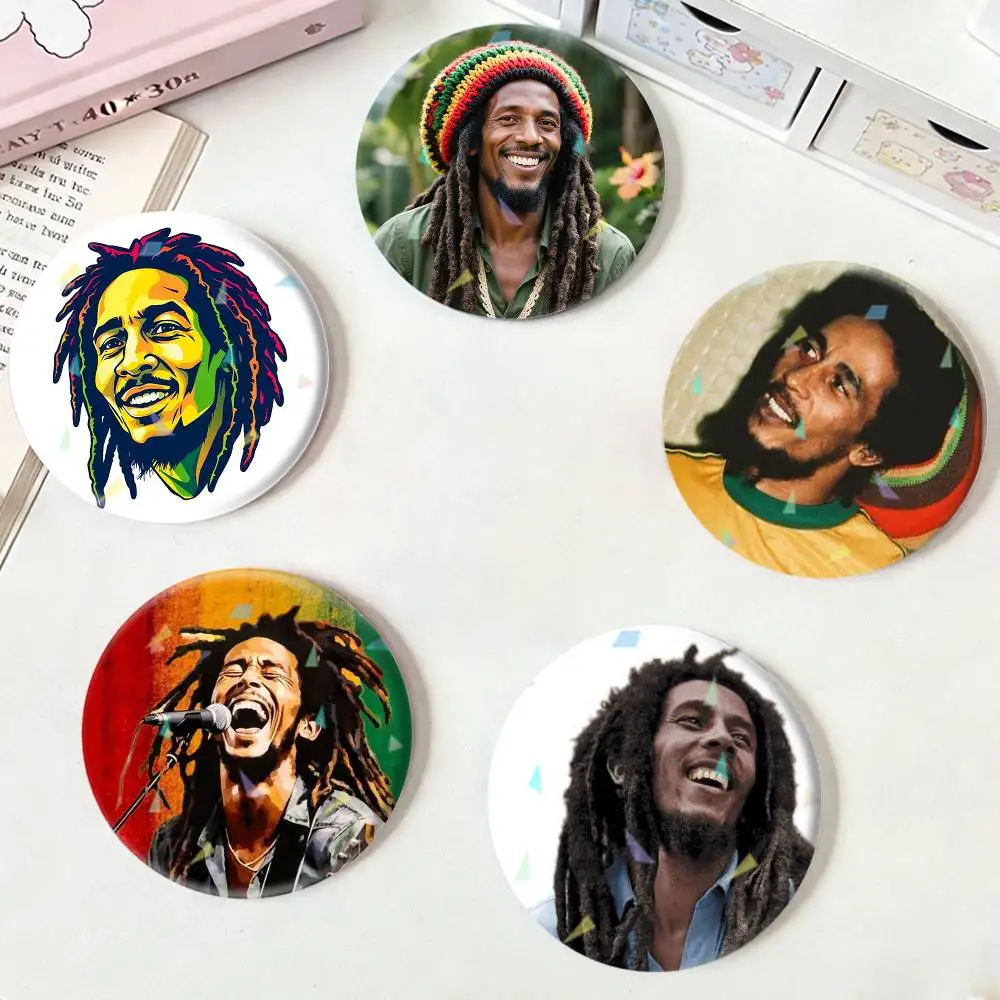 

B-Bob Marley Badges Niche Design Brooch for Backpack Lapel Pins Creative Accessories