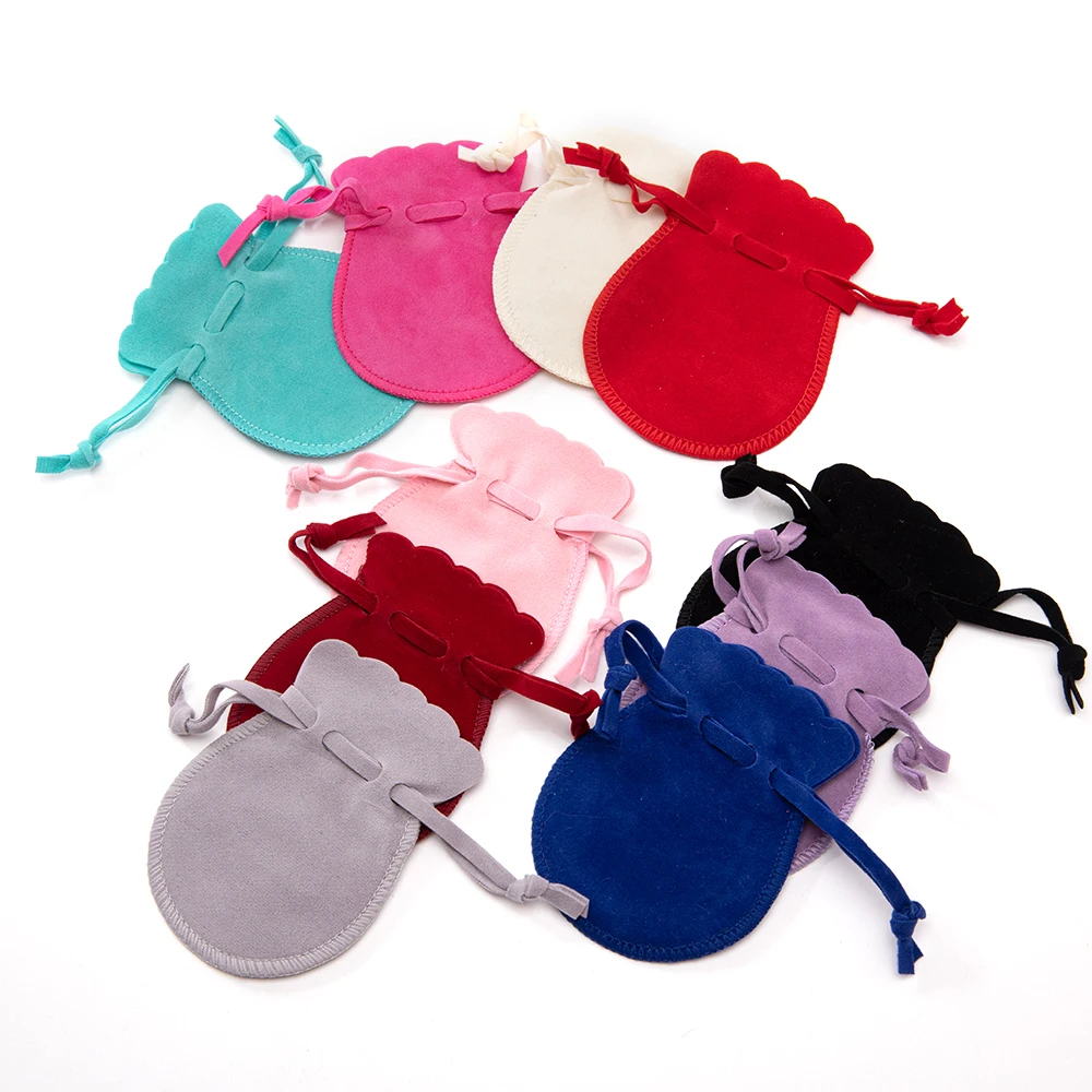 10Pcs/Lot Double Sided Velvet Bag Drawstring Calabash Pouch Jewelry Packaging Wedding Christmas Gift Display Dustproof Pouches