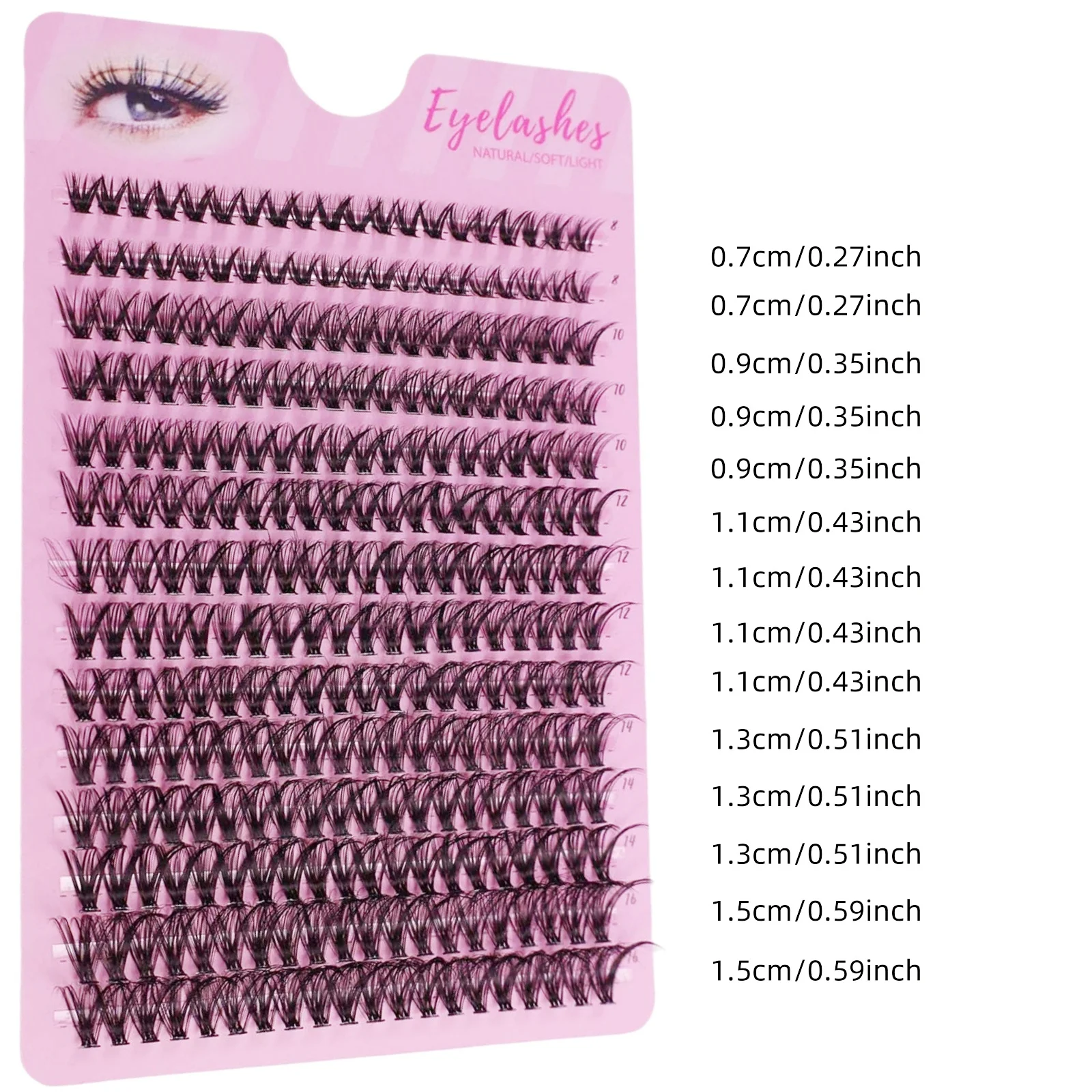 14 pièces 40D 8-16mm mélange d-roll cils grappes, extension de cils simples, faux cils doux et naturels, extension de cils bricolage