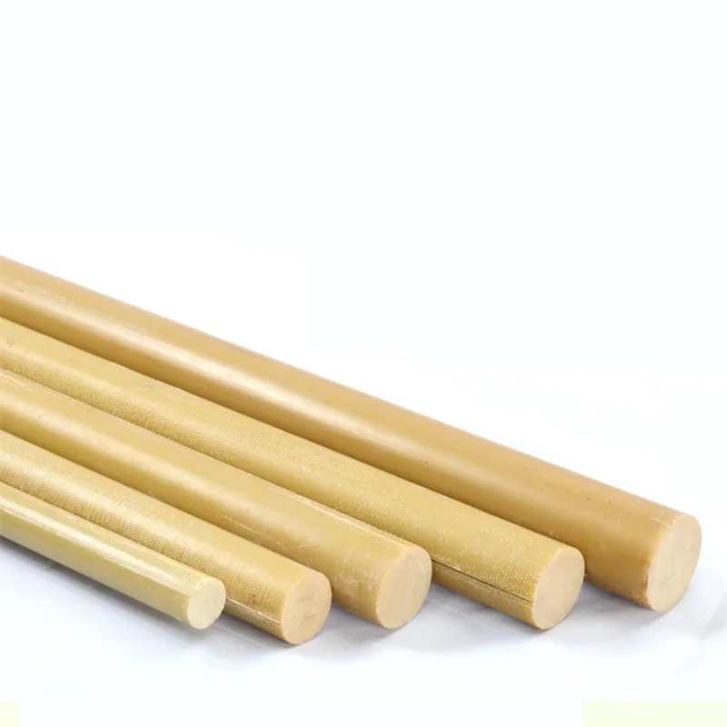 2Pcs Yellow Epoxy Rod Epoxy Laminated Glass Cloth Rod Glass Fiber Resin Rod Length=500mm