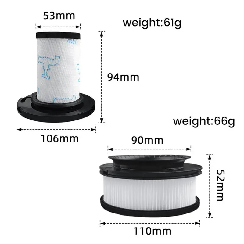 AB30 4PCS Replacement Spare Part HEPA Filter for ZR00907/ZR009008/RH98XX/99XX Vacuum Cleaner Front Rear Filter