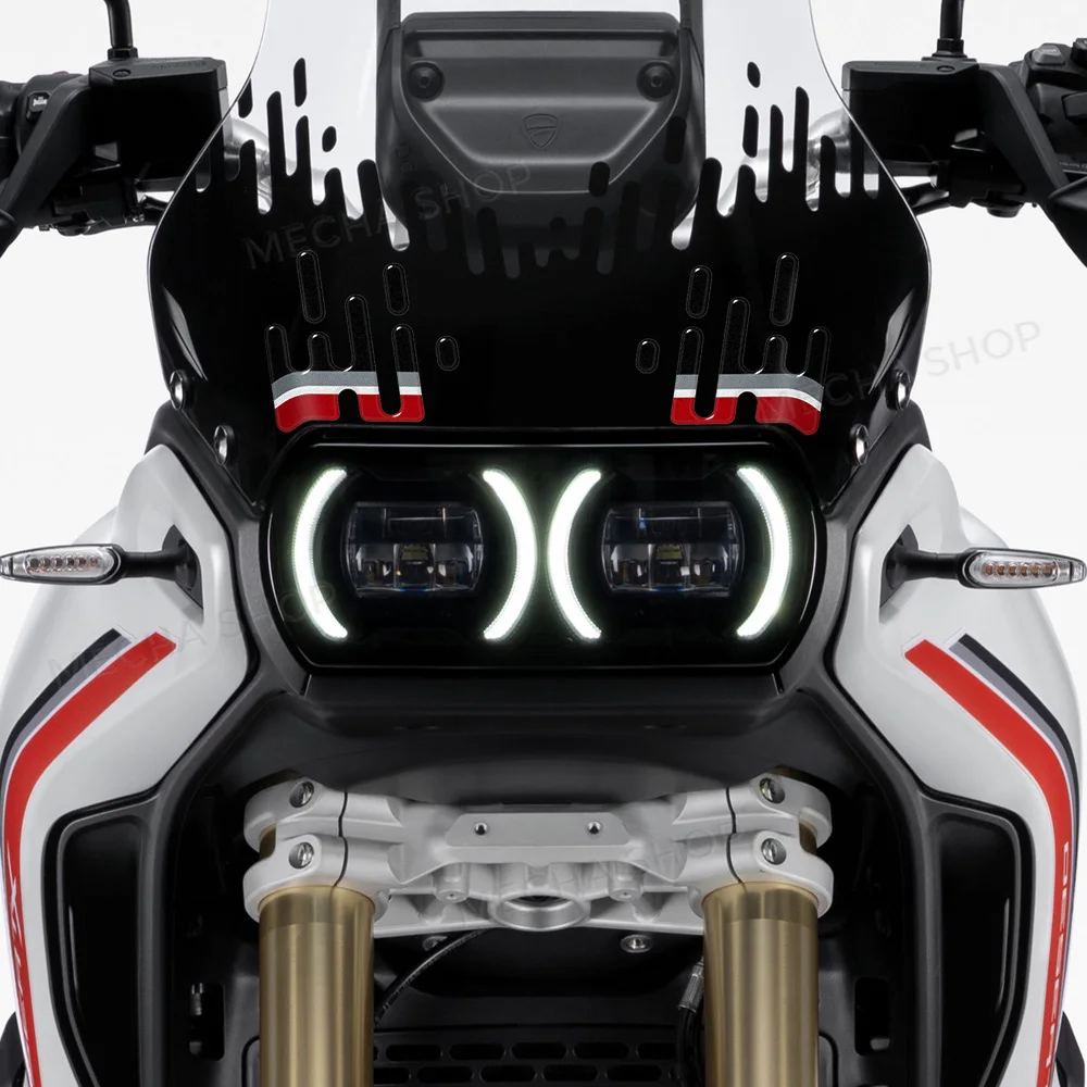 Motorcycle Accessories 3D Resin Sticker Protection Kit Windshield Decal Waterproof For DesertX 2026 2