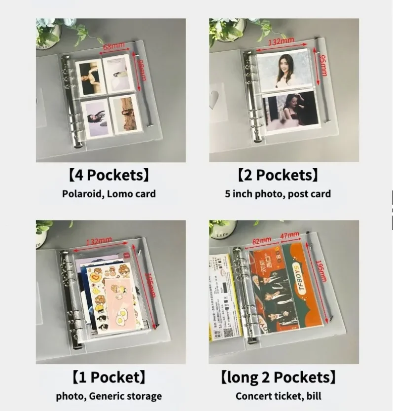 10pcs Photo Album Binder Refill Inner Sleeves 1P 2P 4P Transparent A5 Binder Sleeves Photocard Storage Organizer Loose Leaf