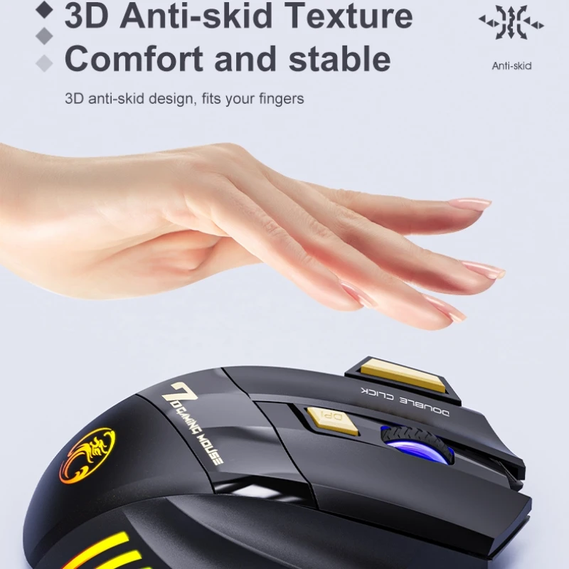 ワイヤレスゲーミングマウス USB 3200DPI デュアルモード充電式 7 キー 2.4 グラム Bluetooth サイレントマウス人間工学に基づいた呼吸 LED E スポーツマウス