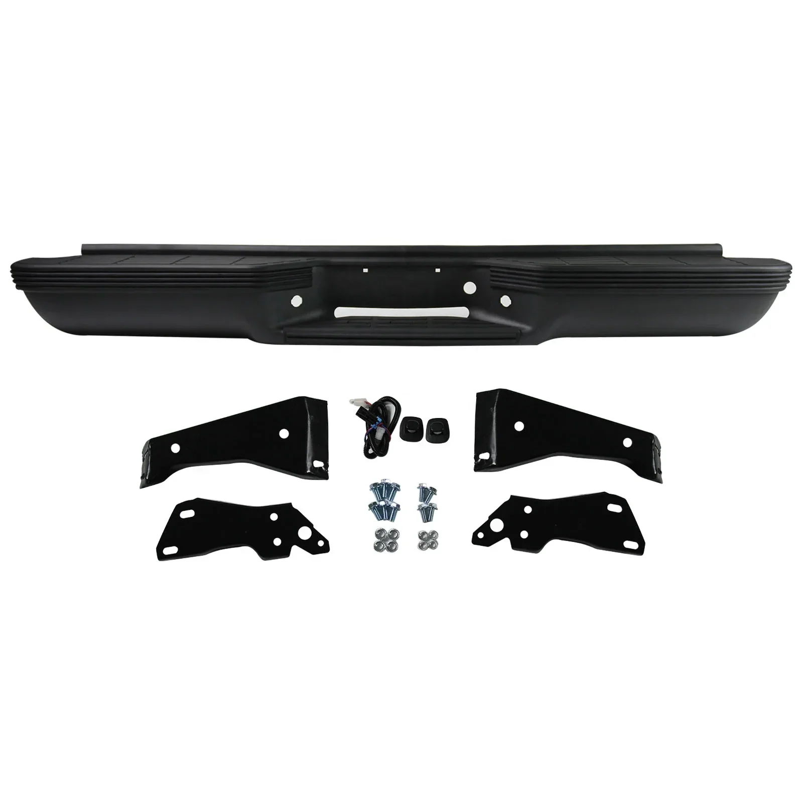 Black Rear Bumper for 88-00 Chevy Silverado GMC Sierra C/K 1500 2500 Fleetside