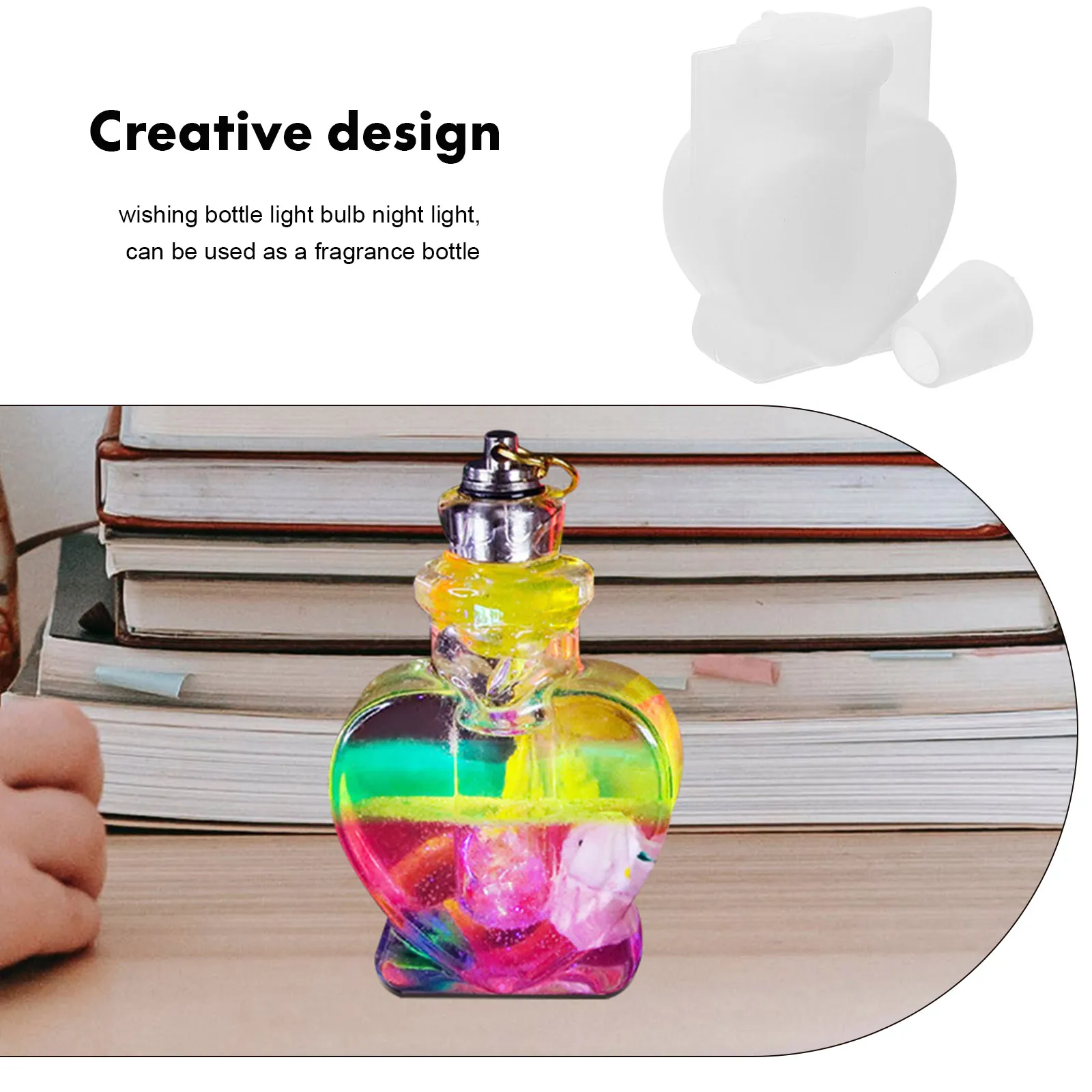 

Heart Shaped Bottle Mold Silica Gel Resin Craft Epoxy Drift Bulb Making Molds Diy Crystal Silicone Storage Box