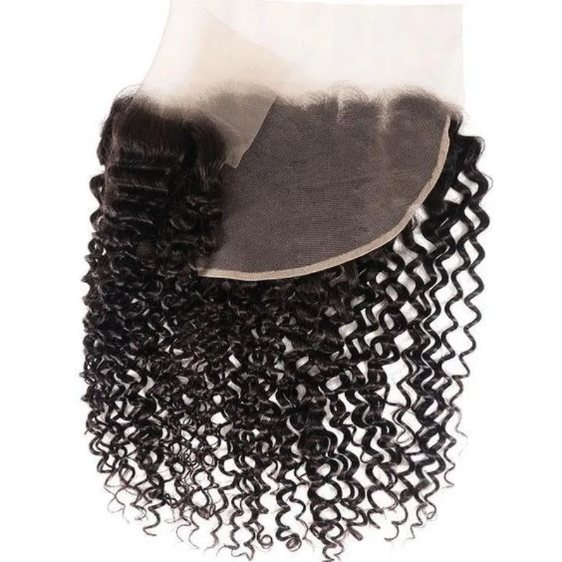 Vorgezupfte 13x4 Lace-Frontal-Haarteile aus Echthaar mit Wasserwellen, natürliche Farbe, gebleichte Knoten, schnelle Anbringung, für schwarze Frauen, Alltagsgebrauch – Detail 3