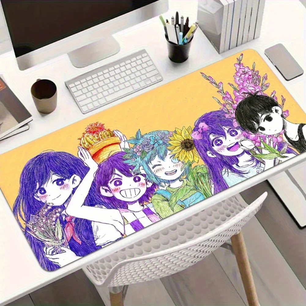Colorful Anime Girls Group Large Gaming Mouse Pad, Non-Slip Rubber Base, Waterproof Desk Mat for Gamers & Home Office