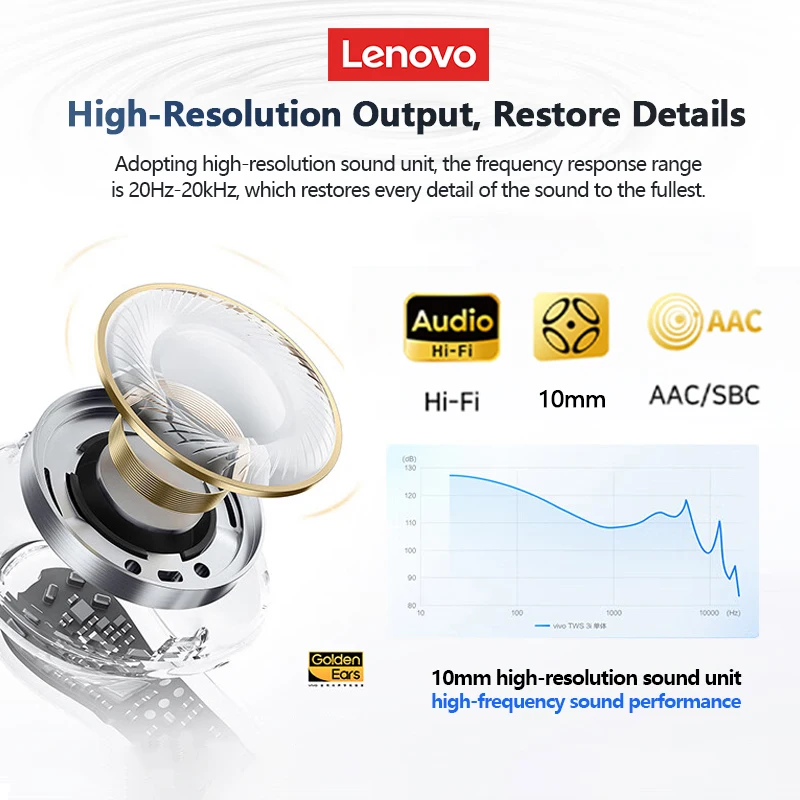 Choice Lenovo XT58 Wireless Bluetooth 5.4 Earphones HIFI Stereo Sound Music Earbuds Long Battery Life Sports Headphones With Mic