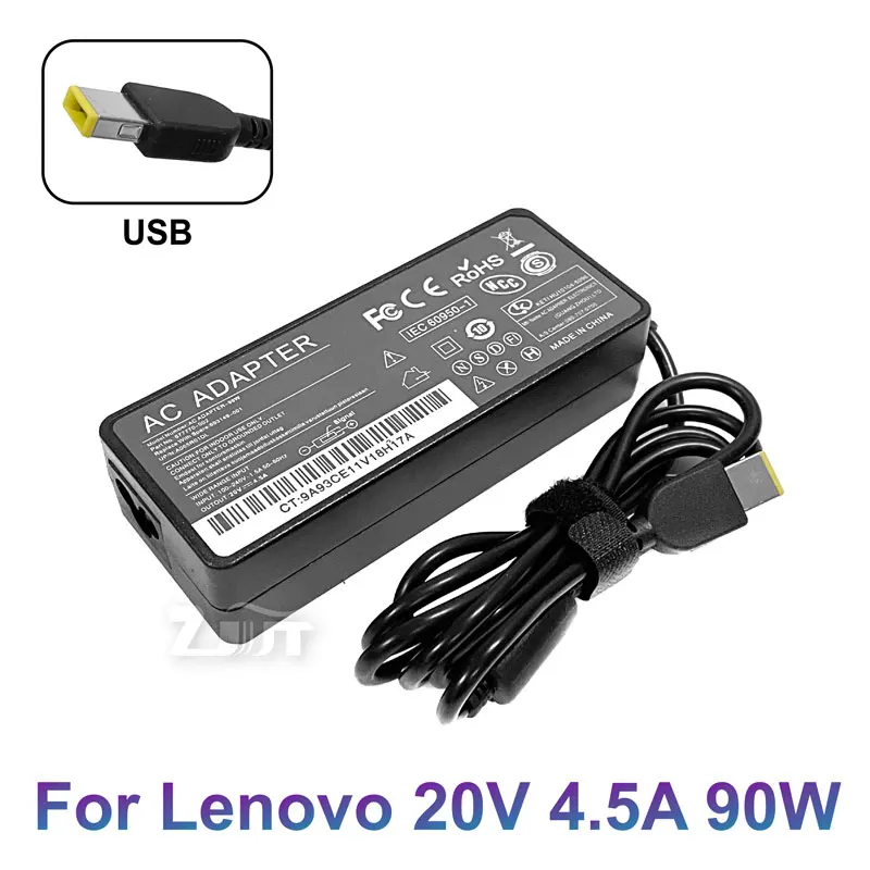 20V 4.5A 90W USB PIN AC Power Adapter Laptop Charger For Lenovo Thinkpad T440 Z510 G510 E431 G405s G500s G505 G505s G510 G700