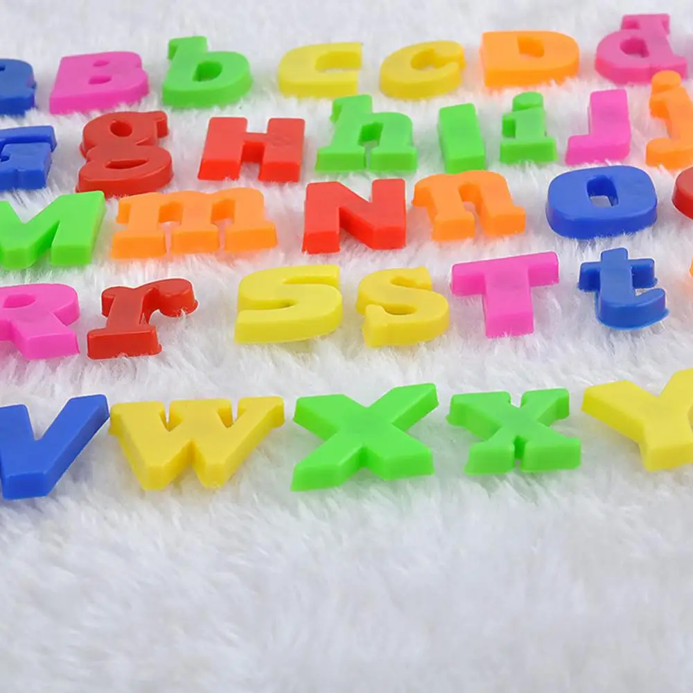 26Pcs Mathematics Teaching Lower/Upper Case Alphabet Letters Number Fridge Magnet Kid Learning Toy