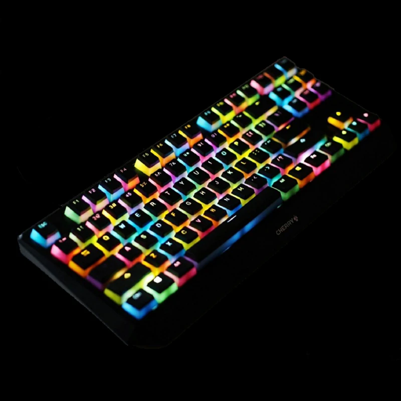 

Кожаные молочные колпачки для клавиш, двухцветные формованные PBT двухцветные светопропускающие высота OEM, механические колпачки для клавиш Cherry87