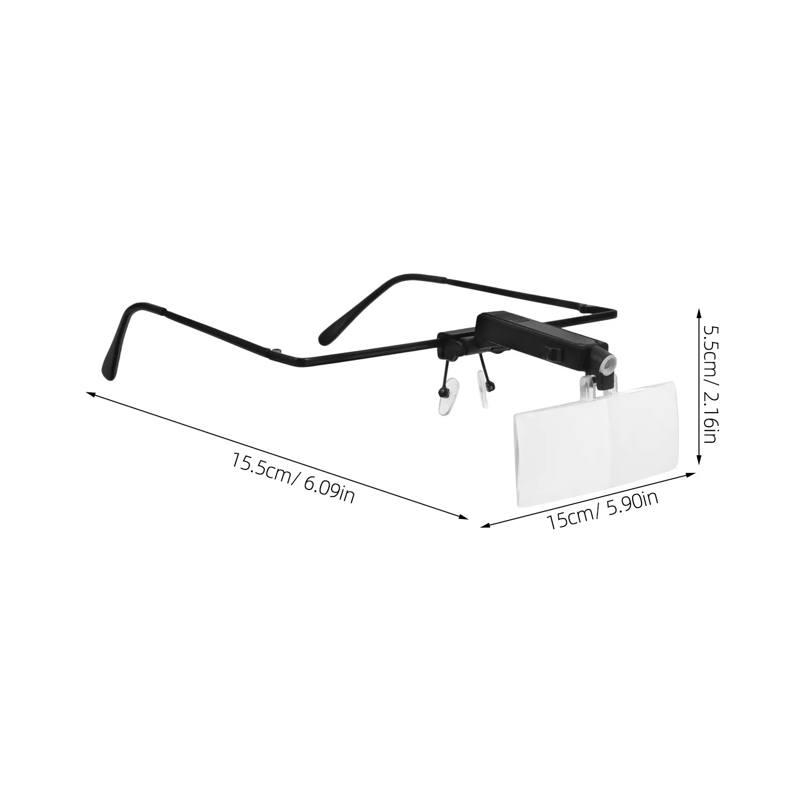 Head Mounted Magnifying Glass LED Light Circuit Board Repair Watch Instrument Magnifier Glasses Hands Free Reading Close Work