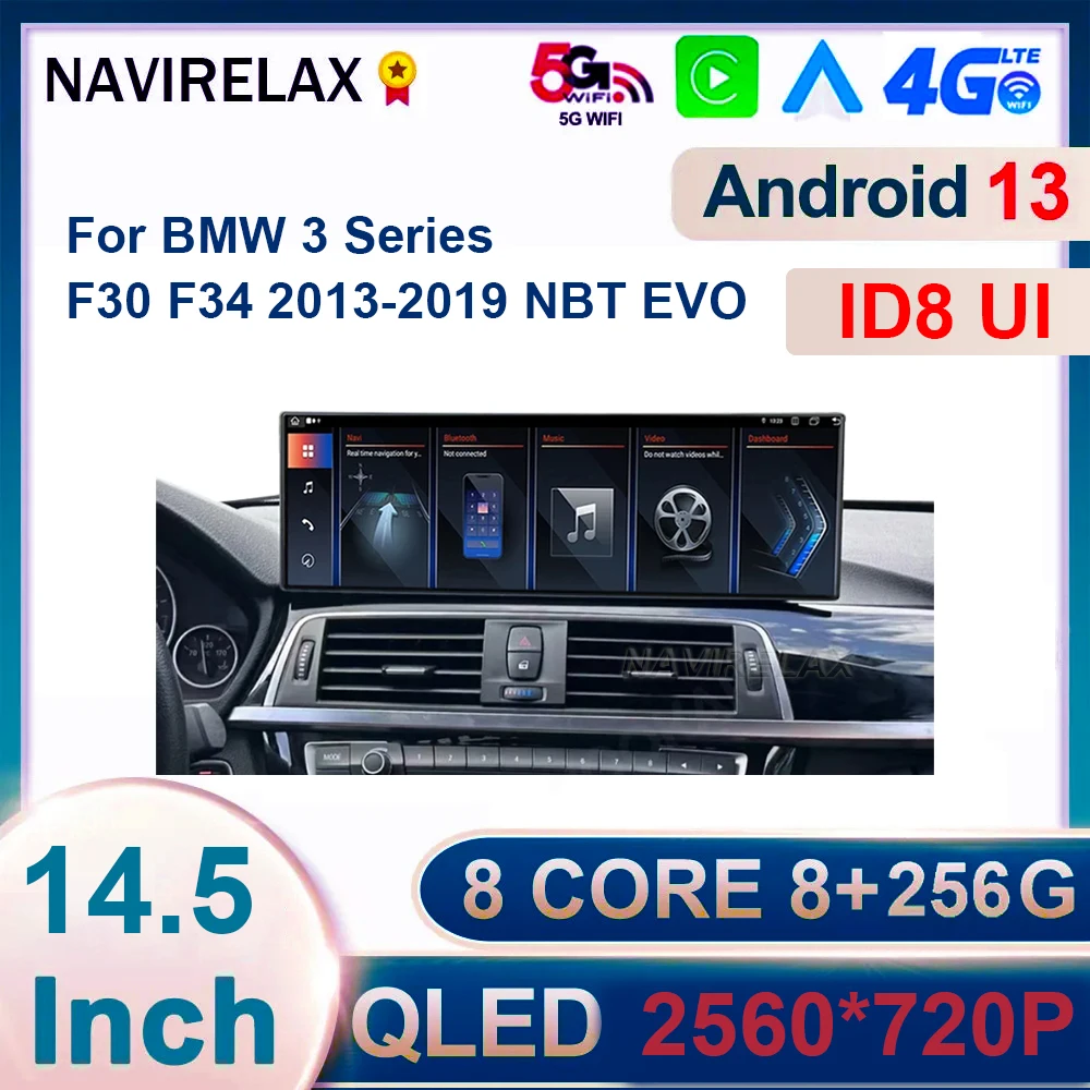 

14.5‘’ Car Android QLED Screen For BMW 3 Series F30 F31 2013-2019 NBT EVO Multimedia Player GPS Navigation Head Unit Auto Radio