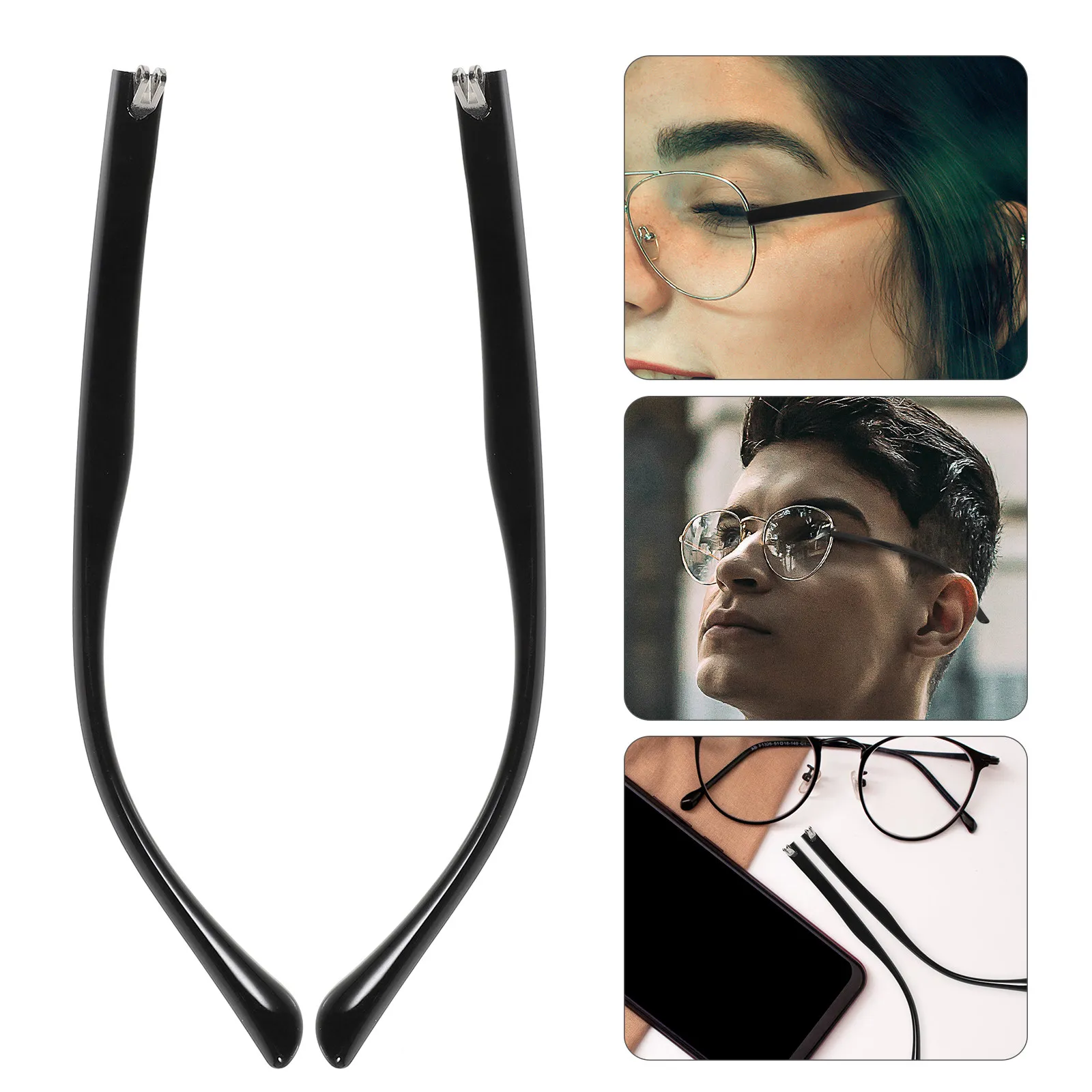 1Pair Universal Eyeglass Replacement Temple Legs Lightweight Nonslip for Most Eyewear Types Including Sunglasses