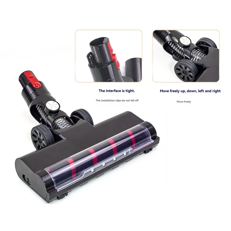 

ABUS-Electric Floor Brush Head For Dyson V7 V8 V10 V11 V15 Vacuum Cleaner Replacement Accessories With LED Dust Lights