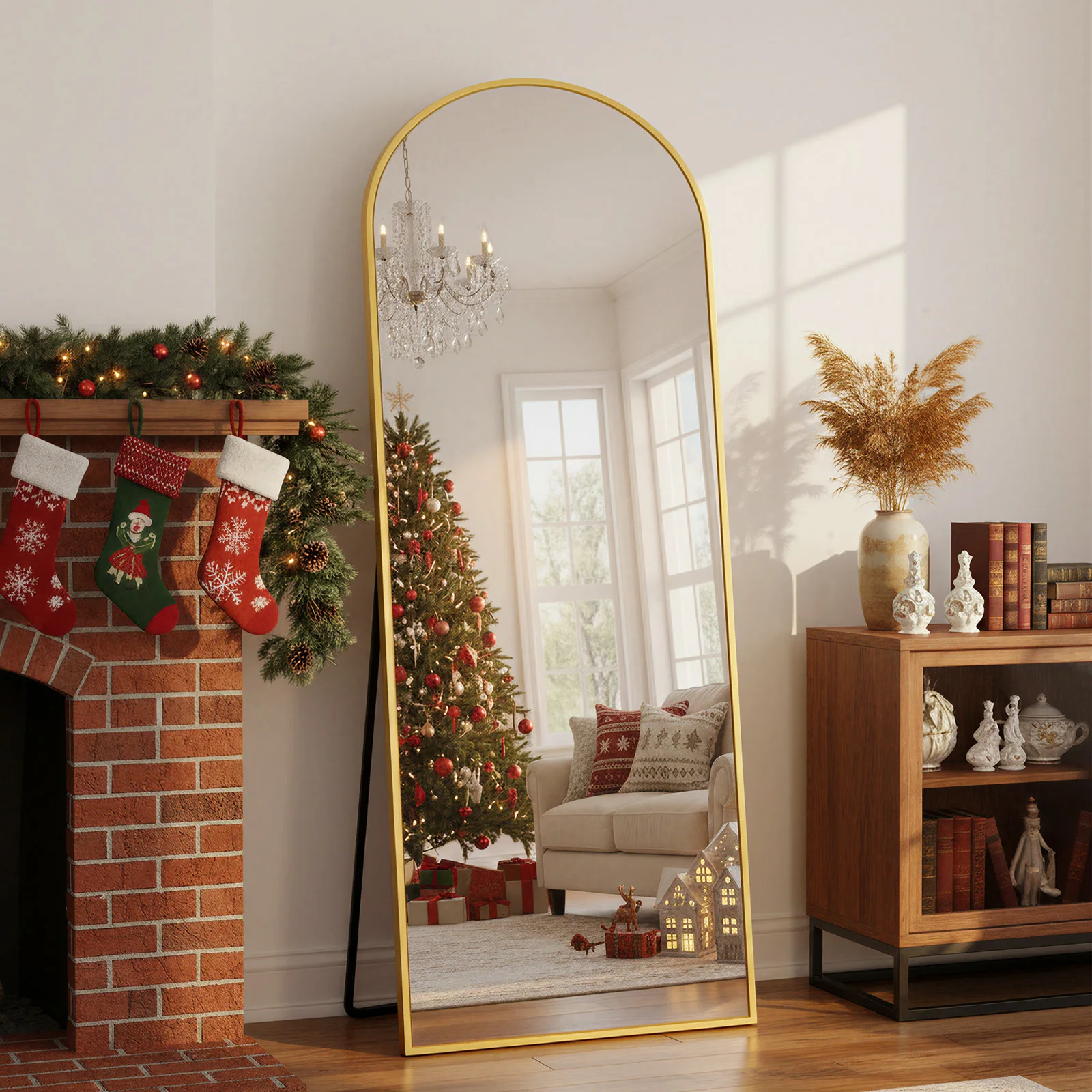 

Arch Floor Mirror, 58"x18" Full Length Mirror - Freestanding Full Body Mirror with Stand for Bedroom or Living Room
