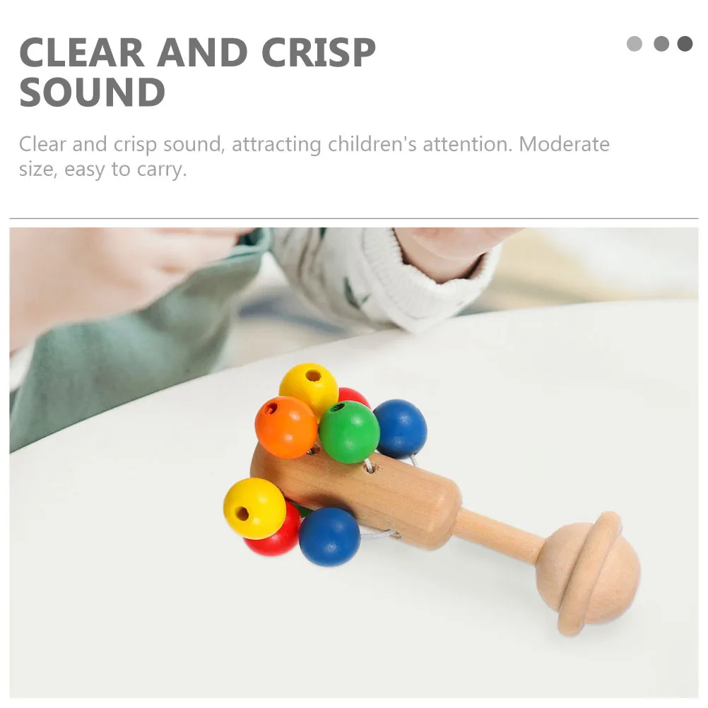 아기용 나무 딸랑이 중간 크기 손 흔들기 벨 교육용 악기 유아의 협응력과 흥미를 위한