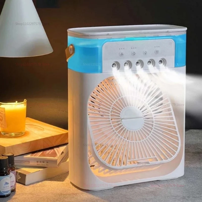 3 in 1 Portable Air Cooler Fan Humidifier Night Light USB Mist Maker Mini Air Conditioner for Bedroom Office Home Appliance