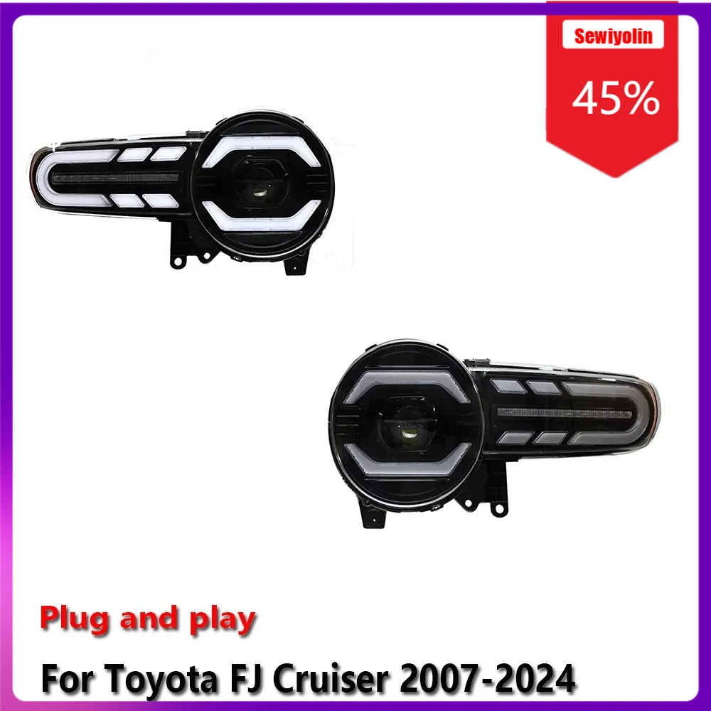 

Sewiyolin Car LED Lamp Headlight Assemblies For Toyota FJ Cruiser 2007-2024 Fog DRL Brake Turn Signal Lamp