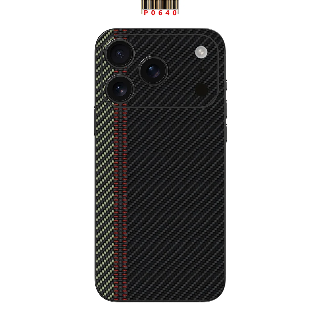 For Apple iPhone 17 16 15 14 13 Pro Max Full body Back Cover Decal Skin 3D Carbon Fiber Rear Protective Sticker Film