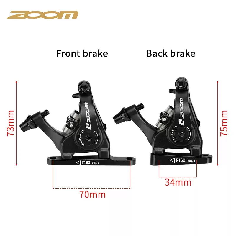 ZOOM HB700 Road Disc Brake Gravel Bike Mechanical disc Flat Mount Caliper Double Piston Bilateral Drive MD-C550 140 160mm