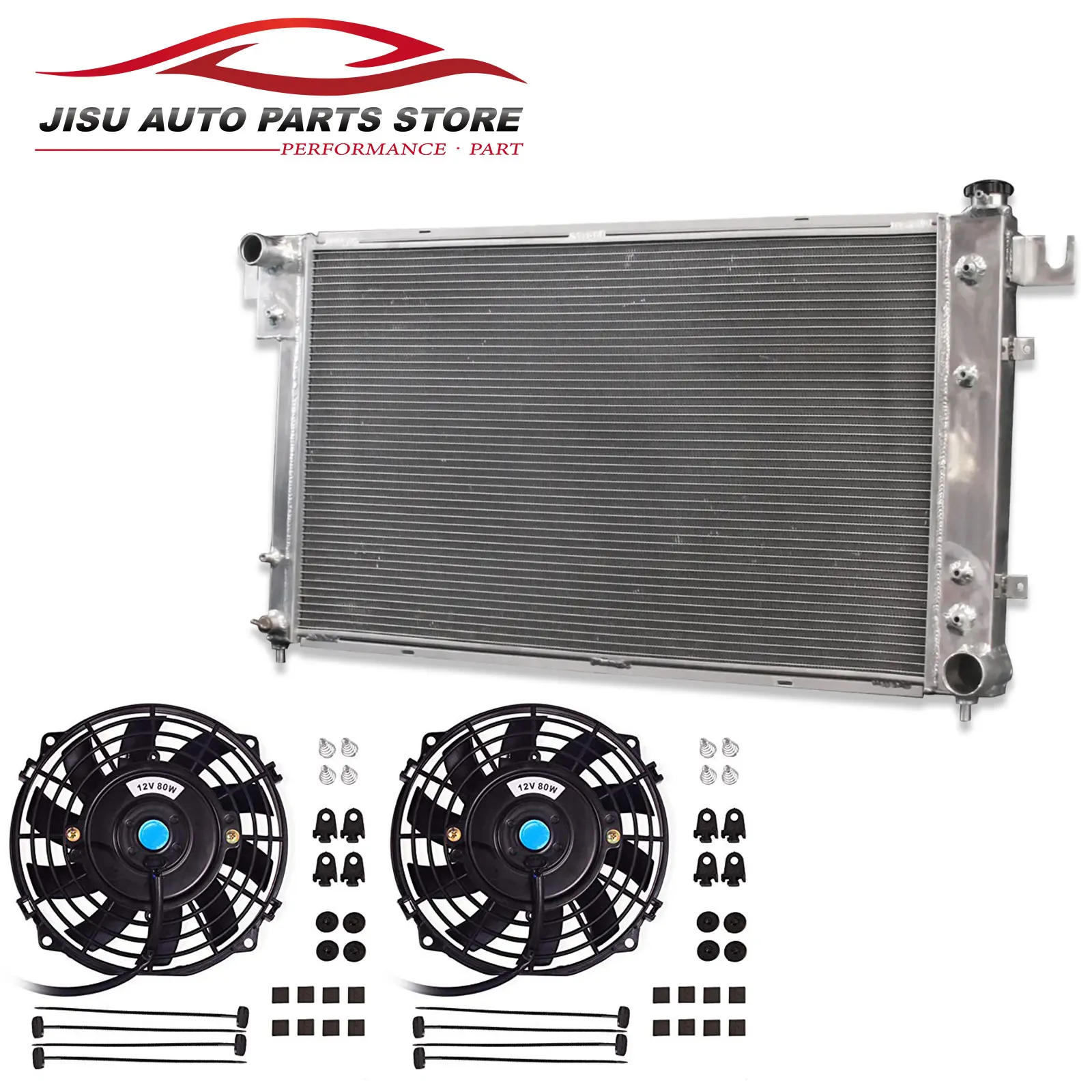 Aluminum radiator + Fans for 1994-2001 Dodge Ram 1500 3.9L 5.2L 5.9L V6 V8 AT/MT 1995 1996 1997 1998 1999 2000