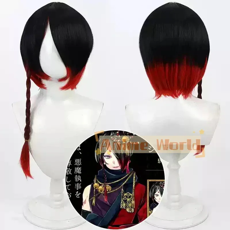 AAA 2025 الشيطان بتلر مع القطة السوداء يوهان شينونوم تأثيري الشعر الاصطناعية هالوين عيد الميلاد السنة الجديدة كوس + غطاء شعر مستعار