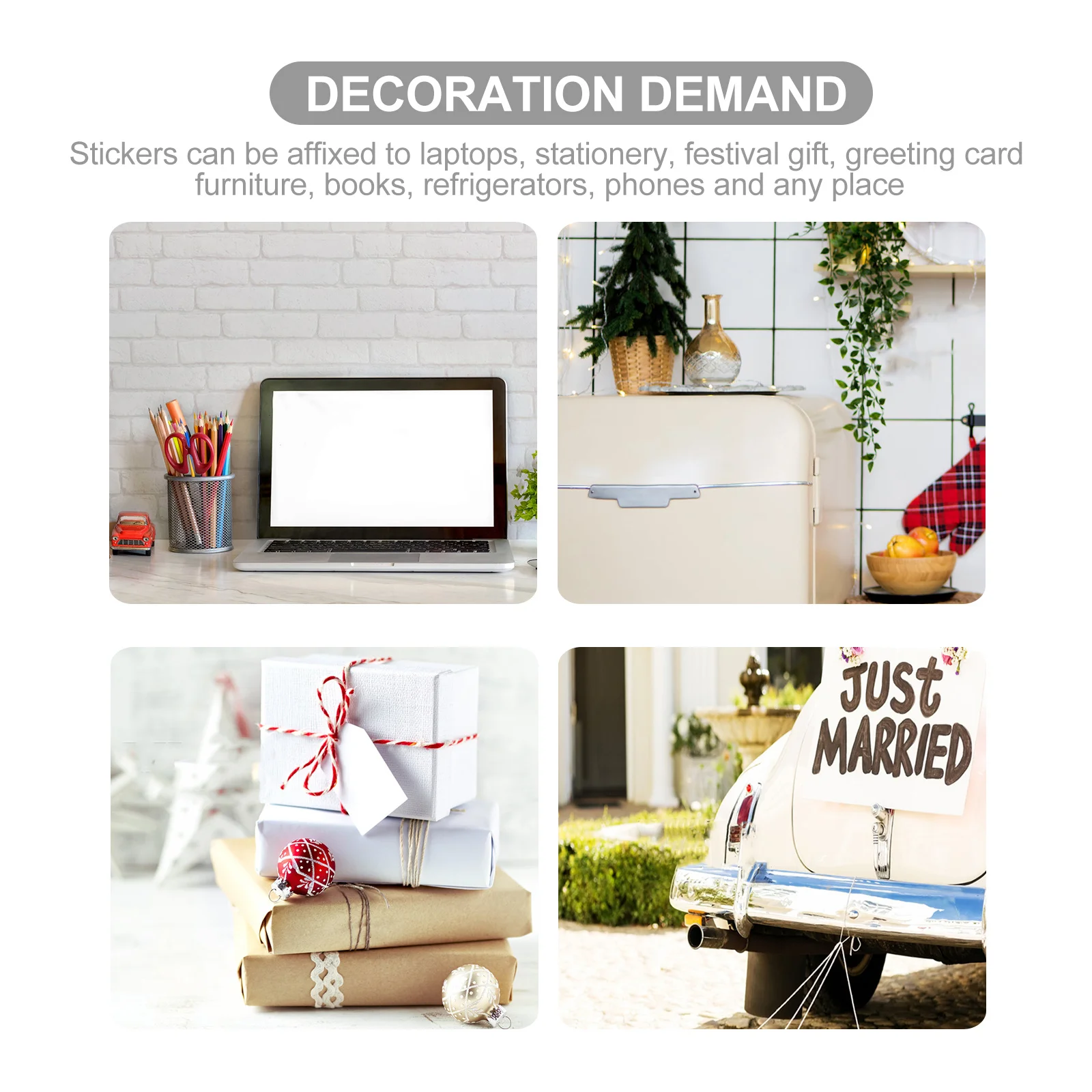 

Decorative Christmas Stickers Exquisite Xmas Decals for Kids Gifts Laptops Greeting Cards Self-Adhesive No Glue