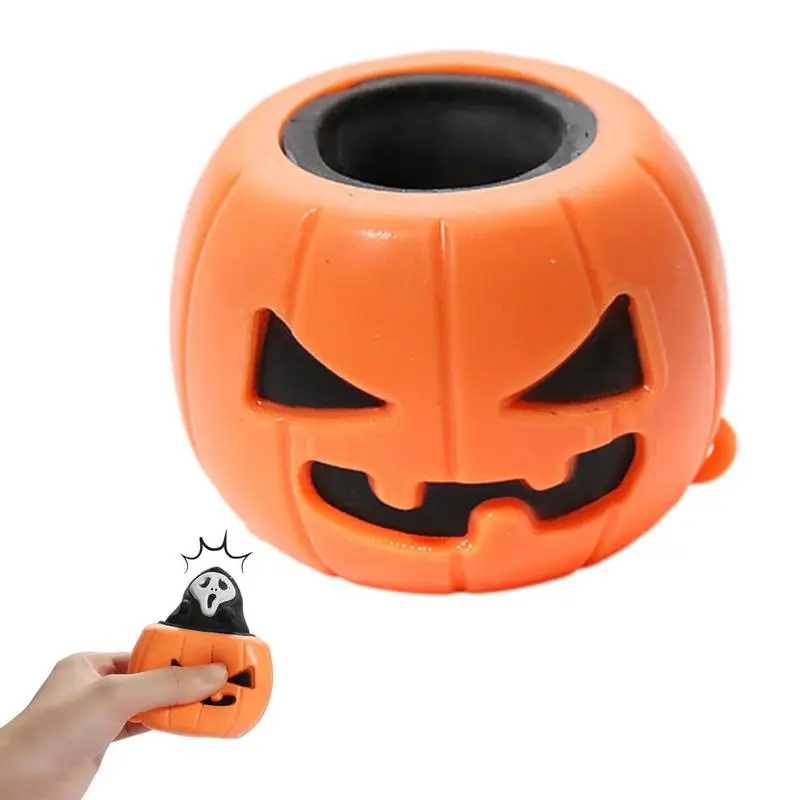 Divertido juguete de calabaza fantasma para apretar para adultos y niños, Bola de ventilación para aliviar el estrés, decoración de fiesta de Halloween, utilería, regalos para bebés