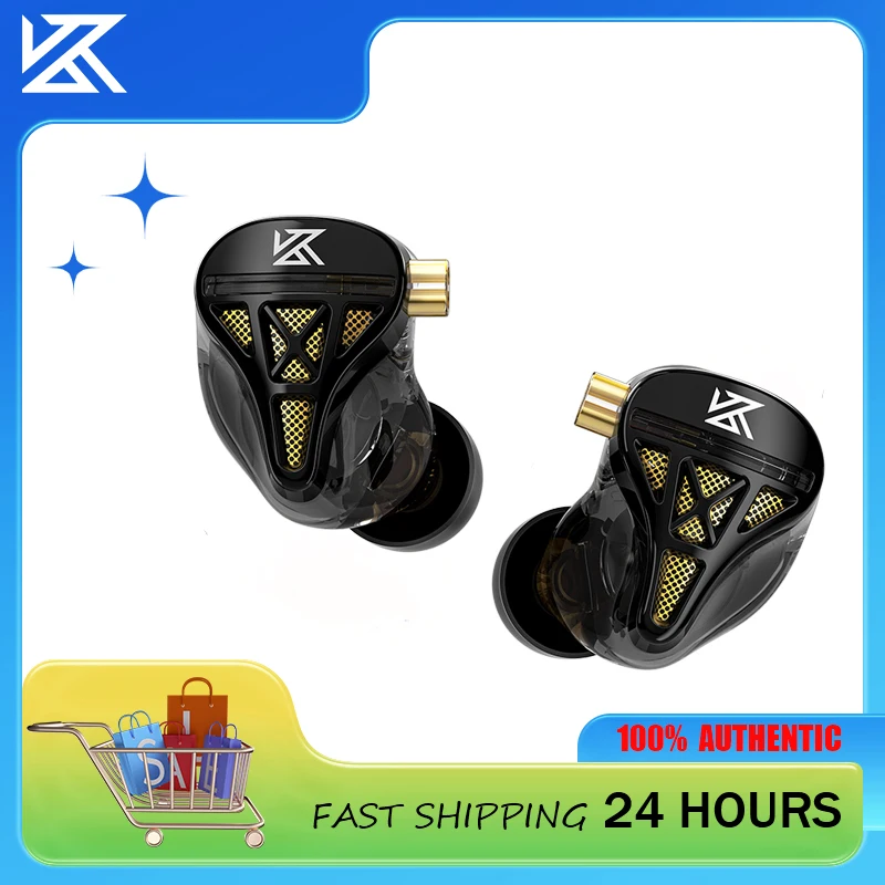 سماعات أذن KZ-DQS HiFi عازلة للضوضاء، سماعات رأس معززة لصالة الألعاب الرياضية