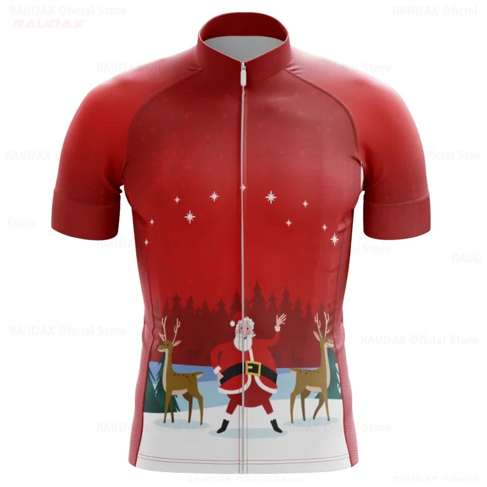 Christmas Cycling Jersey Men Cycling Clothing Fun Santa Claus Ciclismo Mountain Bike Jersey Winter