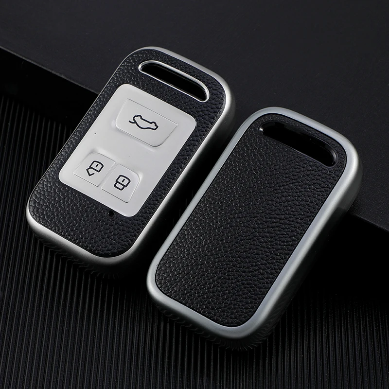 Leather TPU Car Smart Key Case Cover for Chery Arrizo Tiggo 3 5X 4 8 Glx 7 2019 2020 Shell Bag Protector Keychain Accessories