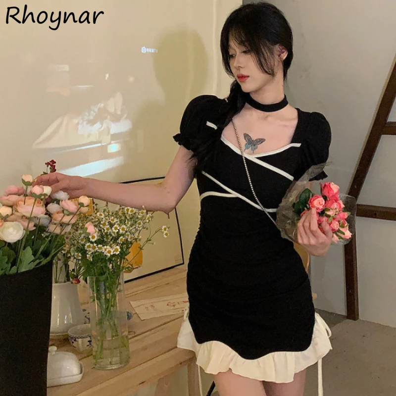 

Mori Girl Style Dresses Women Summer Fashion Patchwork Ruffles Elegant Sweet Halter Neck Slim Designer Charming Chic Female Ins