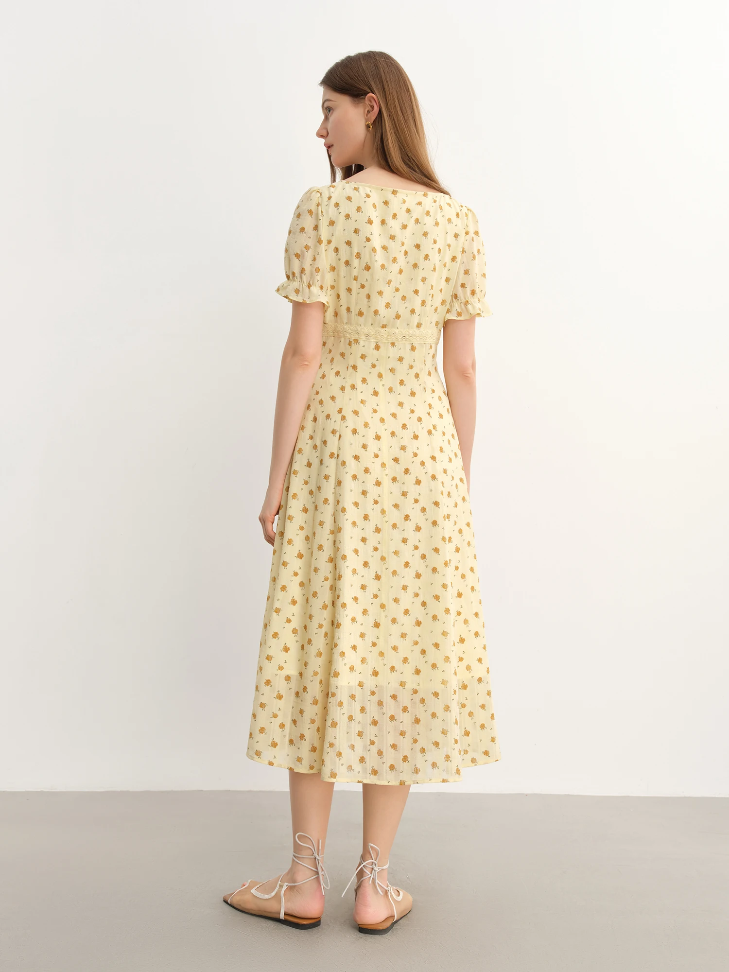 DUSHU Elegante op maat gemaakte halflange grote maten dames Franse kanten patchwork bloemenjurk 2025, zomer nieuwe jurken 25DS82823