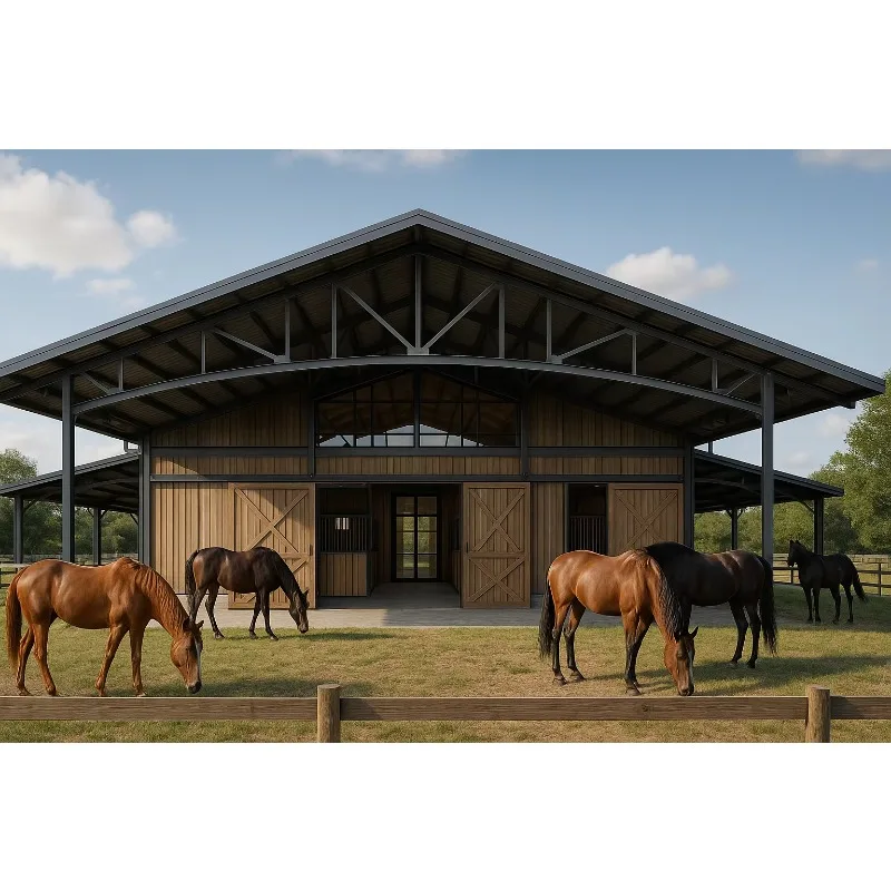 Customization Prefabricated Steel Structure Horse Stable for Equestrian Center and Ranch