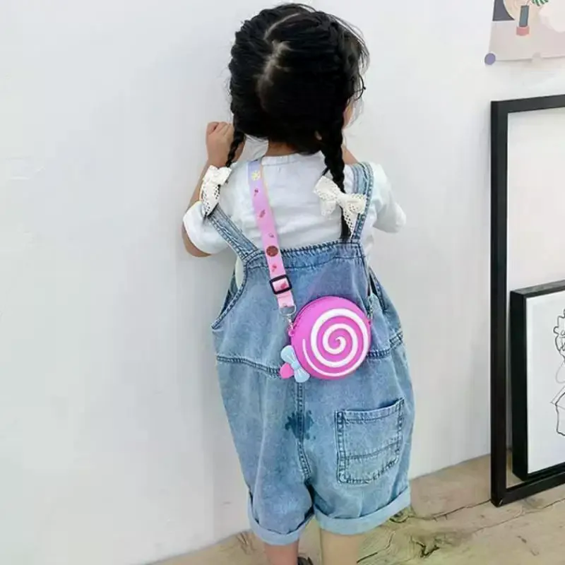 

Children's Silicone Lollipops Messenger Bag Adjustable Wide Strap Travel Handbag Girl Cute Shoulder Bag